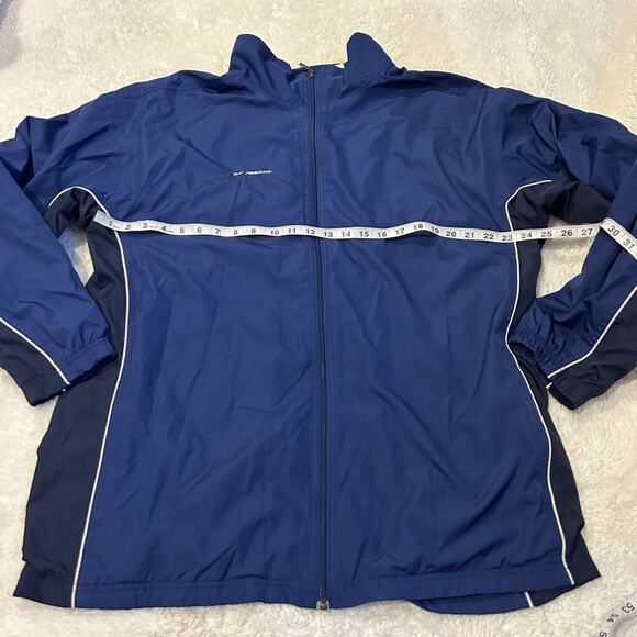 VTG Y2K Reebok Mens Windbreaker Jacket Blue Zip Up Essential Streetwear Grunge - Picture 4 of 7